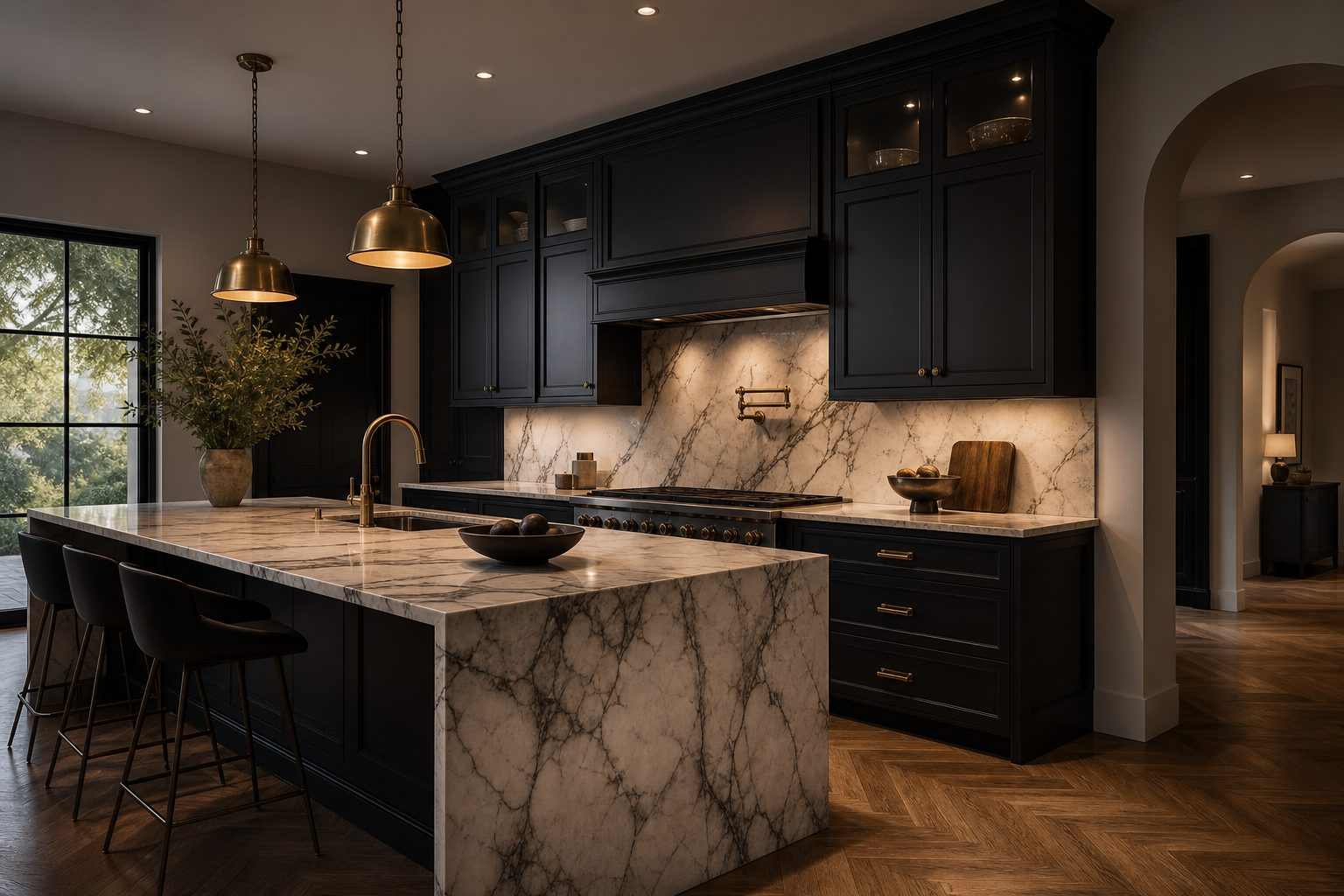 Custom kitchen visualization with material selections
