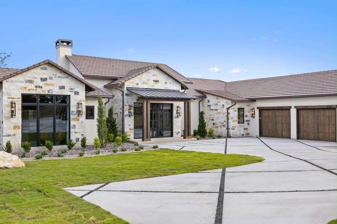 Front elevation of completed custom home